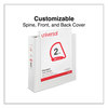 A Picture of product UNV-20746 Universal® Slant D-Ring View Binder 3 Rings, 2" Capacity, 11 x 8.5, White, 4/Pack