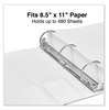 A Picture of product UNV-20746 Universal® Slant D-Ring View Binder 3 Rings, 2" Capacity, 11 x 8.5, White, 4/Pack