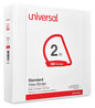 A Picture of product UNV-20746 Universal® Slant D-Ring View Binder 3 Rings, 2" Capacity, 11 x 8.5, White, 4/Pack