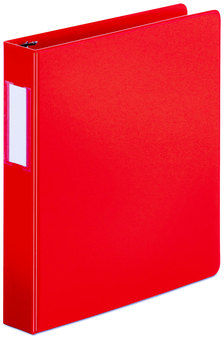 Universal® Deluxe Non-View D-Ring Binder with Label Holder 3 Rings, 1.5" Capacity, 11 x 8.5, Red