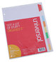 A Picture of product UNV-20819 Universal® Deluxe Write-On/Erasable Tab Index 8-Tab, 11 x 8.5, White, Assorted Tabs, 1 Set
