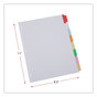 A Picture of product UNV-20819 Universal® Deluxe Write-On/Erasable Tab Index 8-Tab, 11 x 8.5, White, Assorted Tabs, 1 Set