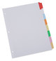 A Picture of product UNV-20819 Universal® Deluxe Write-On/Erasable Tab Index 8-Tab, 11 x 8.5, White, Assorted Tabs, 1 Set