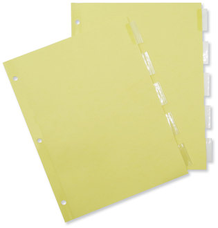 Universal® Insertable Tab Index 5-Tab, 11 x 8.5, Buff, Clear Tabs, 24 Sets