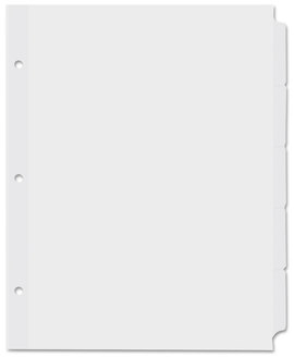 Universal® Self-Tab Index Dividers 5-Tab, 11 x 8.5, White, 36 Sets