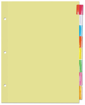 Universal® Insertable Tab Index 8-Tab, 11 x 8.5, Buff, Assorted Tabs, 24 Sets
