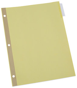 Universal® Deluxe Extended Insertable Tab Indexes 5-Tab, 11 x 8.5, Buff, Clear Tabs, 24 Sets