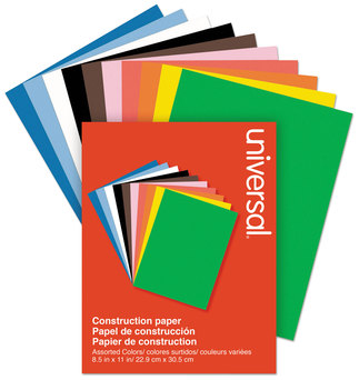 Universal® Construction Paper 76 lb Text Weight, 9 x 12, Assorted, 200/Pack