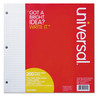 A Picture of product UNV-20921 Universal® Filler Paper 3-Hole, 8.5 x 11, Medium/College Rule, 200/Pack