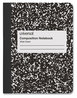 A Picture of product UNV-20936 Universal® Wide/Legal Rule Composition Book, 100 sheets, Black Marble Cover. 9.75 X 7.5 in. 6 notebooks/pack.