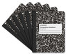 A Picture of product UNV-20946 Universal® Composition Book Medium/College Rule, Black Marble Cover, (100) 9.75 x 7.5 Sheets, 6/Pack