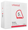 A Picture of product UNV-20997 Universal® Slant D-Ring View Binder 3 Rings, 5" Capacity, 11 x 8.5, White