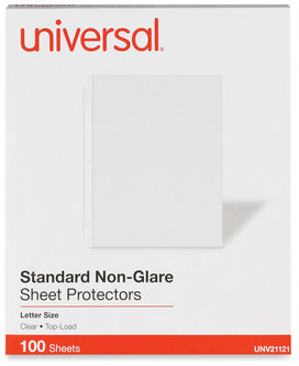 Universal® Standard Sheet Protector 8.5 x 11, Clear, Non-Glare, 100/Box