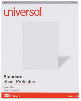 Universal® Standard Sheet Protector 8.5 x 11, Clear, 200/Box