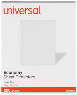 Universal® Standard Sheet Protector Economy, 8.5 x 11, Clear, 200/Box