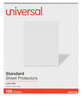 A Picture of product UNV-21125 Universal® Standard Sheet Protector Top-Load Poly Protectors, Letter, Clear, 100/Box