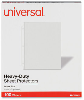 Universal® Deluxe Heavy Sheet Protector Top-Load Poly Protectors, Gauge, Letter Size, Clear, 100/Pack