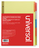 A Picture of product UNV-21874 Universal® Deluxe Extended Insertable Tab Indexes 5-Tab, 11 x 8.5, Buff, Assorted Tabs, 6 Sets