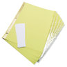 A Picture of product UNV-21877 Universal® Deluxe Extended Insertable Tab Indexes 8-Tab, 11 x 8.5, Buff, Clear Tabs, 6 Sets