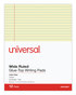 A Picture of product UNV-22000 Universal® Glue Top Pads Wide/Legal Rule, 50 Canary-Yellow 8.5 x 11 Sheets, Dozen