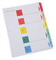 A Picture of product UNV-24800 Universal® Deluxe Table of Contents Dividers for Printers 5-Tab, 1 to 5; Of 11 x 8.5, White, 6 Sets