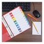 A Picture of product UNV-24804 Universal® Deluxe Table of Contents Dividers for Printers 10-Tab, 1 to 10; Of 11 x 8.5, White, 6 Sets