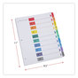 A Picture of product UNV-24804 Universal® Deluxe Table of Contents Dividers for Printers 10-Tab, 1 to 10; Of 11 x 8.5, White, 6 Sets