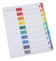 A Picture of product UNV-24804 Universal® Deluxe Table of Contents Dividers for Printers 10-Tab, 1 to 10; Of 11 x 8.5, White, 6 Sets