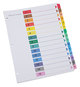 A Picture of product UNV-24808 Universal® Deluxe Table of Contents Dividers for Printers 15-Tab, 1 to 15; Of 11 x 8.5, White, 6 Sets