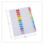 A Picture of product UNV-24810 Universal® Deluxe Table of Contents Dividers for Printers 12-Tab, Jan. to Dec., 11 x 8.5, White, 1 Set
