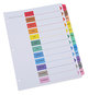 A Picture of product UNV-24810 Universal® Deluxe Table of Contents Dividers for Printers 12-Tab, Jan. to Dec., 11 x 8.5, White, 1 Set
