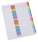 A Picture of product UNV-24812 Universal® Deluxe Table of Contents Dividers for Printers 26-Tab, A to Z, 11 x 8.5, White, 1 Set
