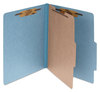 A Picture of product ACC-15024 ACCO Pressboard Classification Folders 2" Expansion, 1 Divider, 4 Fasteners, Letter Size, Sky Blue Exterior, 10/Box