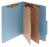 A Picture of product ACC-15026 ACCO Pressboard Classification Folders 3" Expansion, 2 Dividers, 6 Fasteners, Letter Size, Sky Blue Exterior, 10/Box