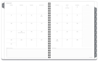 AT-A-GLANCE® Elevation Linen Weekly/Monthly Planner 11 x 8.5, Charcoal Cover, 12-Month (Jan to Dec): 2023