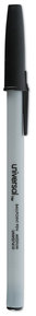 Universal™ Ballpoint Stick Pen Medium 1 mm, Black Ink, Gray/Black Barrel, Dozen
