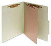 A Picture of product ACC-15044 ACCO Pressboard Classification Folders 2" Expansion, 1 Divider, 4 Fasteners, Letter Size, Leaf Green Exterior, 10/Box