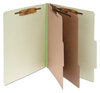 A Picture of product ACC-15046 ACCO Pressboard Classification Folders 3" Expansion, 2 Dividers, 6 Fasteners, Letter Size, Leaf Green Exterior, 10/Box