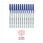 A Picture of product UNV-27411 Universal™ Ballpoint Stick Pen Medium 1 mm, Blue Ink, Gray/Blue Barrel, Dozen