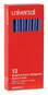 A Picture of product UNV-27411 Universal™ Ballpoint Stick Pen Medium 1 mm, Blue Ink, Gray/Blue Barrel, Dozen