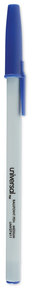 Universal™ Ballpoint Stick Pen Medium 1 mm, Blue Ink, Gray/Blue Barrel, Dozen