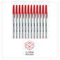 A Picture of product UNV-27412 Universal™ Ballpoint Stick Pen Medium 1 mm, Red Ink, Gray/Red Barrel, Dozen