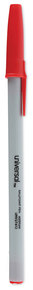 Universal™ Ballpoint Stick Pen Medium 1 mm, Red Ink, Gray/Red Barrel, Dozen
