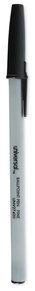 Universal™ Ballpoint Stick Pen Fine 0.7 mm, Black Ink, Gray/Black Barrel, Dozen
