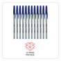 A Picture of product UNV-27421 Universal™ Ballpoint Stick Pen Fine 0.7 mm, Blue Ink, Gray/Blue Barrel, Dozen