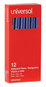 A Picture of product UNV-27421 Universal™ Ballpoint Stick Pen Fine 0.7 mm, Blue Ink, Gray/Blue Barrel, Dozen