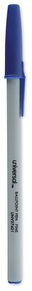 Universal™ Ballpoint Stick Pen Fine 0.7 mm, Blue Ink, Gray/Blue Barrel, Dozen