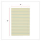 A Picture of product UNV-28073 Universal® Recycled Self-Stick Note Pads Ruled, 4" x 6", Yellow, 100 Sheets/Pad, 12 Pads/Pack