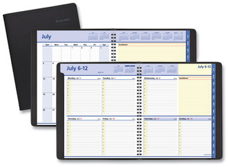 AT-A-GLANCE® QuickNotes® Weekly/Monthly Planner 10 x 8, Black Cover, 12-Month (July to June): 2024 2025