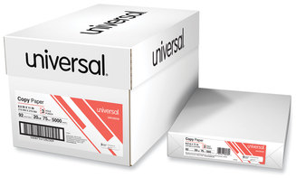 Universal® Copy Paper 92 Bright, 3-Hole, 20 lb Bond Weight, 8.5 x 11, White, 500 Sheets/Ream, 10 Reams/Carton